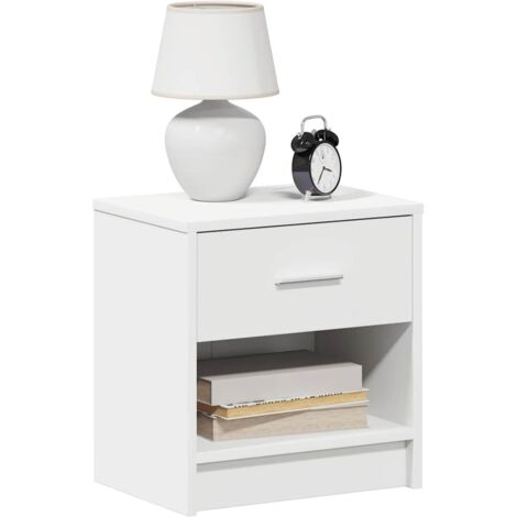 vidaXL Comodini 2 pz con Cassetto Bianco 39x28x41 cm