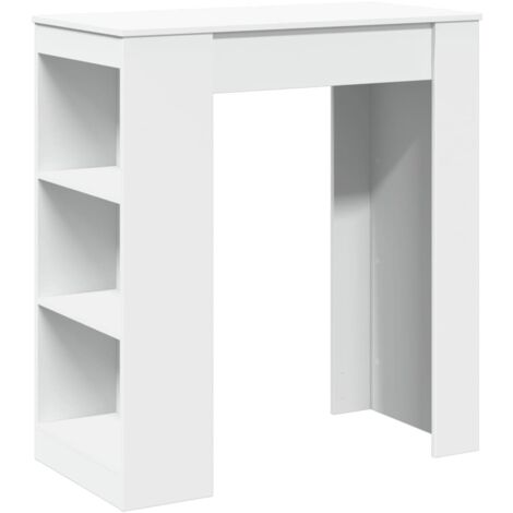 vidaXL Tavolo Bar con Rastrelliera Bianco 95x47x103,5 cm (1/5)