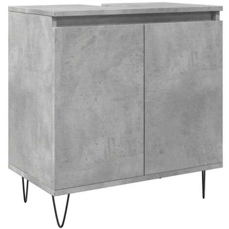 vidaXL Armadietto da Bagno Grigio Cemento 58x33x60cm Legno Multistrato (1/5)