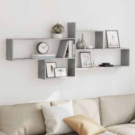 vidaXL Mensola a Parete Grigio Cemento 167,5x18x68 cm in (1/6)