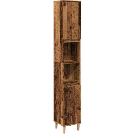 vidaXL Armadietto Bagno Legno Antico 30x30x190 cm in Legno Multistrato (1/5)