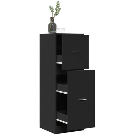 vidaXL Armadietto da Farmacia Nero 40x41x118 cm in Truciolato