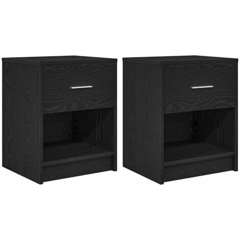 vidaXL Comodini 2 pz con Cassetto Nero 40x34x50 cm
