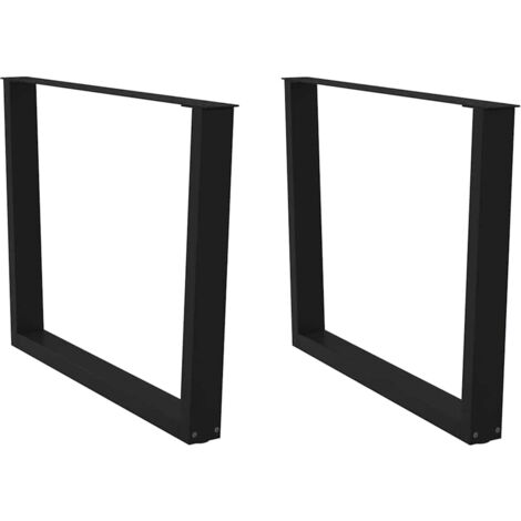 vidaXL Gambe per Tavolo da Pranzo a V 2pz Nero 100x(72-73,3)cm Acciaio