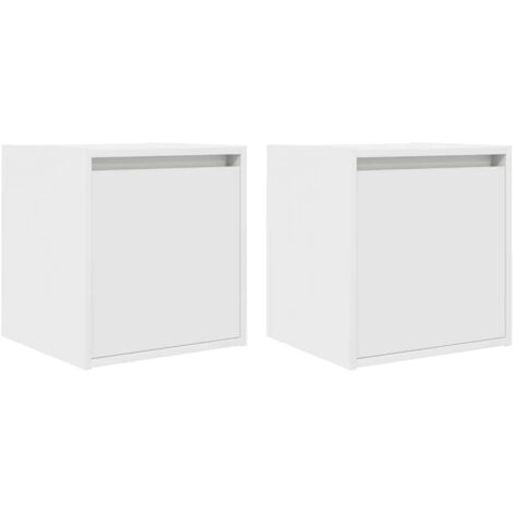 vidaXL Comodini a Muro 2 pz Bianchi 38x34x40 cm