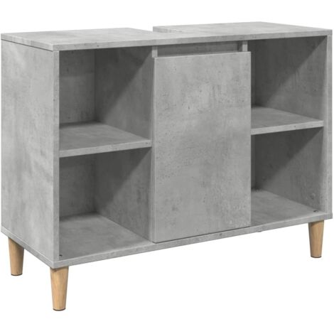 vidaXL Armadietto da Bagno Grigio Cemento 80x33x60cm Legno Multistrato
