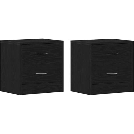 vidaXL Comodini 2pz Rovere Nero 40x30x40 cm in Legno Multistrato