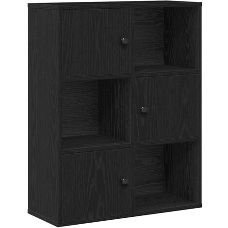 vidaXL Libreria Rovere Nero 60x24x76,5 cm in Legno Multistrato (1/5)