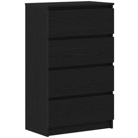 vidaXL Credenza Rovere Nero 60x35x98,5 cm in Legno Multistrato