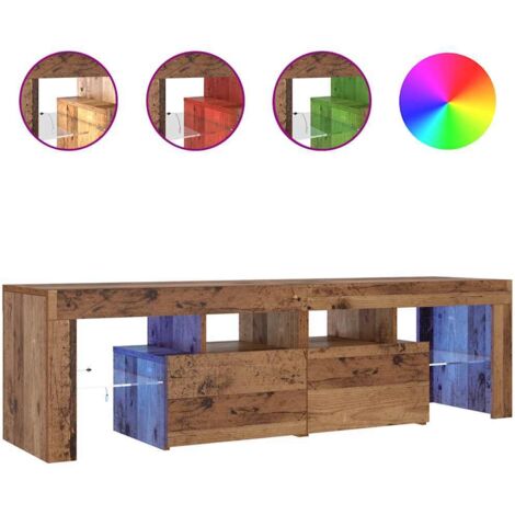 vidaXL Mobile Porta TV con LED Legno Antico 140x36,5x40 cm Multistrato
