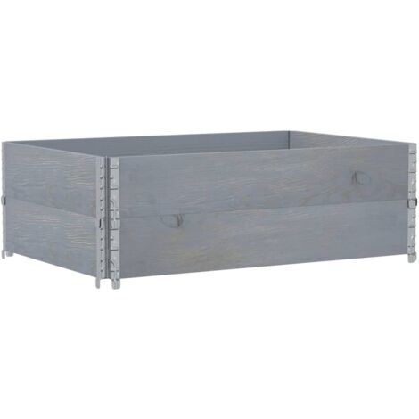Paretali per Pallet 2pz Grigi 120x80cm Legno Massello di Pino vidaXL