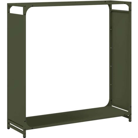 vidaXL Rastrelliera per Legna da Ardere Verde Oliva 90x28x90 cm
