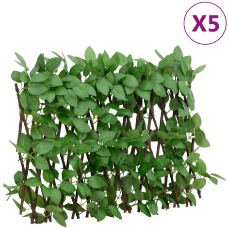 vidaXL Traliccio Edera Artificiale Espandibile 5 pz Verde 180x30 cm