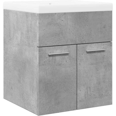 vidaXL Set Mobili da Bagno 2 pz Grigio Cemento in Legno Multistrato
