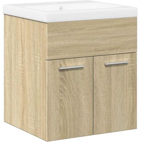 vidaXL Set Mobili da Bagno 2 pz Rovere Sonoma in Legno Multistrato