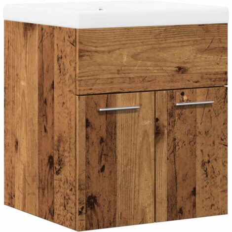 vidaXL Set Mobili da Bagno 2 pz Legno Antico in Legno Multistrato