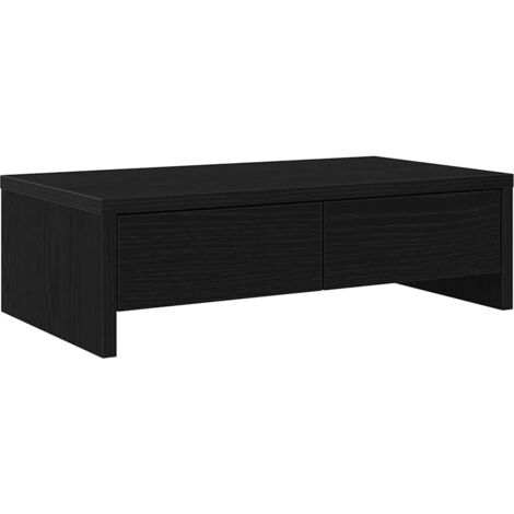 vidaXL Supporto Monitor con Cassetti Rovere Nero 50x27x15cm Truciolato