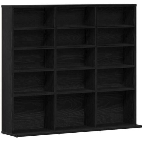 vidaXL Mobile Porta CD Rovere Nero 100x23x89,5 cm Legno Multistrato