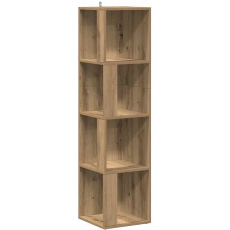 vidaXL Scaffale Angolare Rovere Artigianale 33x33x132 cm in Truciolato