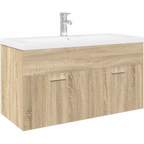vidaXL Mobile da Bagno con Lavabo Integrato Rovere Sonoma