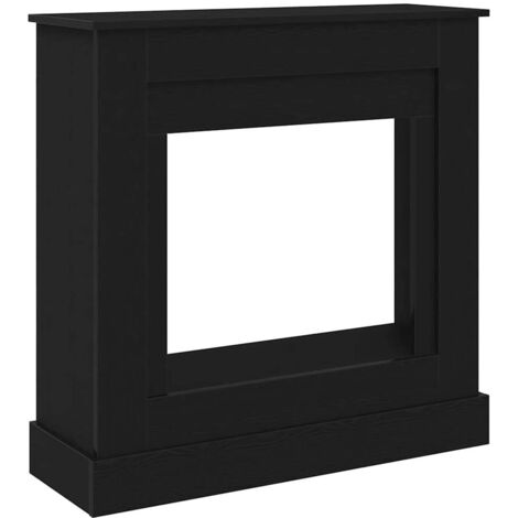 vidaXL Cornice per Camino Rovere Nero 90x30x90 cm in Truciolato