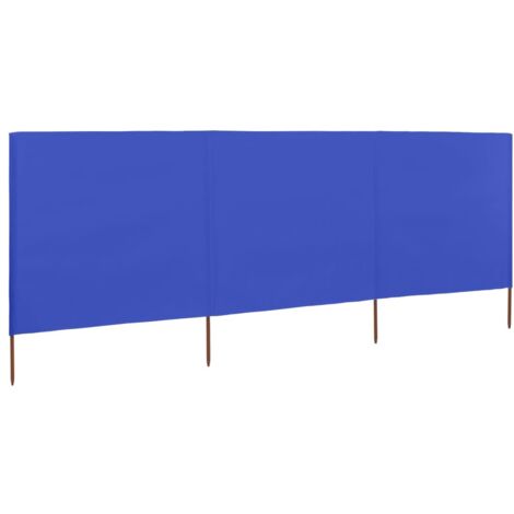 vidaXL Paravento a 3 Pannelli in Tessuto 400x80 cm Azzurro