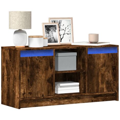 vidaXL Mobile Porta TV con LED Rovere Fumo 100x34x50 cm in Truciolato