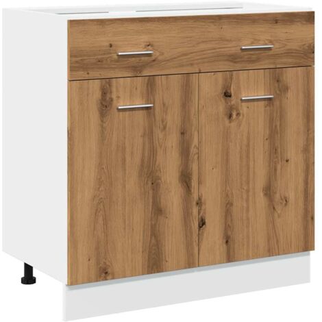 vidaXL Cassettiera Rovere Artigianale 80x46x81,5 cm Legno Multistrato