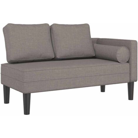 vidaXL Chaise Longue con Cuscini Tortora in Tessuto