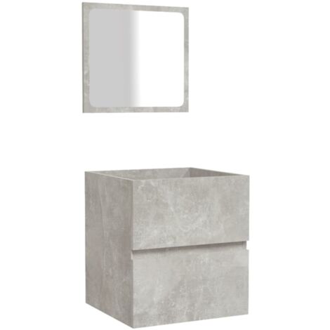 vidaXL Mobile da Bagno con Specchio Grigio Cemento Legno Multistrato