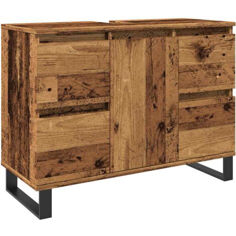 Mobile da Bagno Legno Antico 80x33x60 cm in Truciolato vidaXL