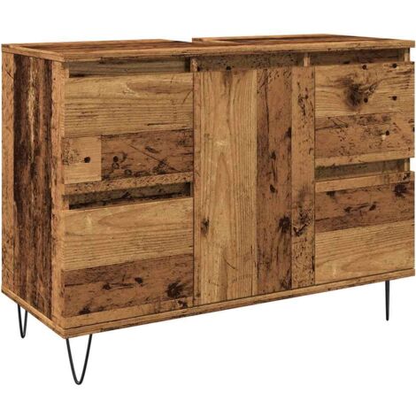 vidaXL Mobile da Bagno Legno Antico 80x33x60 cm in Truciolato