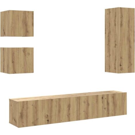 Mobile A Parete VidaXL Rovere - 80x20x30 Cm, Legno Multistrato, Per Cucina O Soggiorno - Foto 7