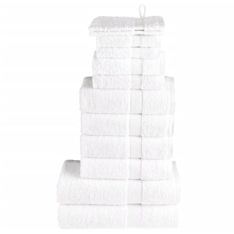 vidaXL Set ASciugamani SOLUND 12 pz Bianchi 600 gsm