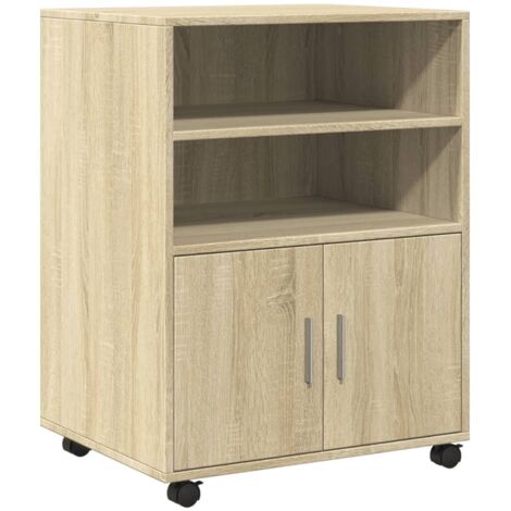 vidaXL Mobiletto con Ruote Rovere Sonoma 60x48x81 cm in Truciolato