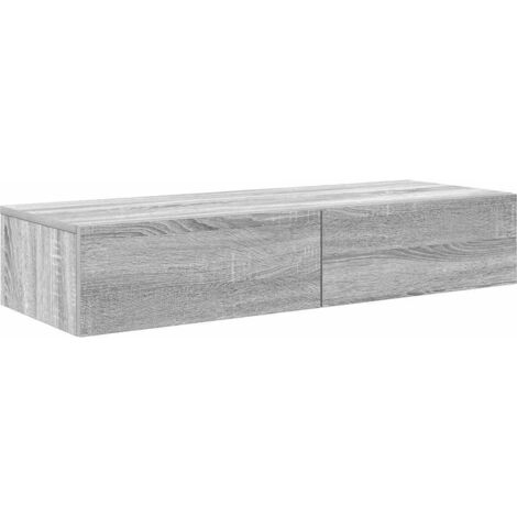 vidaXL Scaffale a Parete con Cassetti Grigio 100x36x19cm in Truciolato