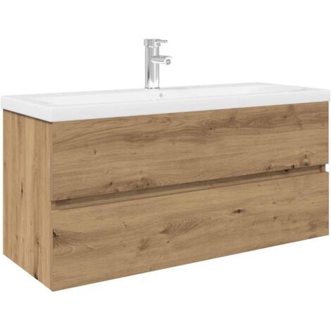 vidaXL Mobile Bagno con Lavabo Integrato&Rubinetto Rovere Artigianale