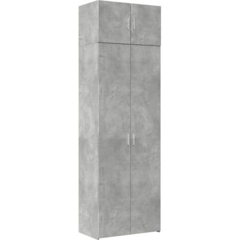 vidaXL Armadietto Grigio Cemento 70x42,5x225 cm in Legno Multistrato