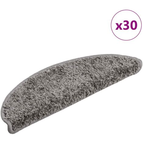 vidaXL Tappetini per scale 30 pz 56x17x3 cm Grigio Semicircolari