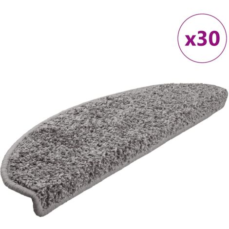 vidaXL Tappetini per scale 30 pz 65x21x4 cm Grigio Semicircolari Grandi