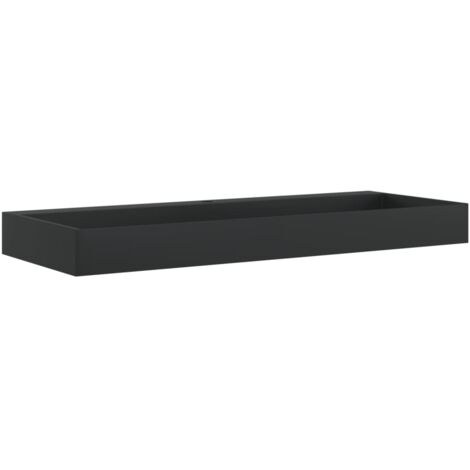 vidaXL Lavandino 120x46x11 cm Blocco in Marmo/Minerale Nero Opaco