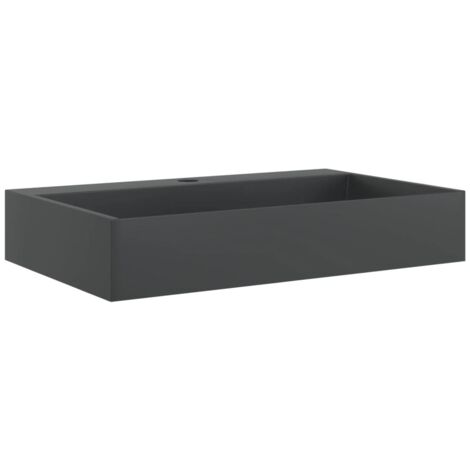 vidaXL Lavandino 60x38x11 cm Blocco in Marmo/Minerale Nero Opaco