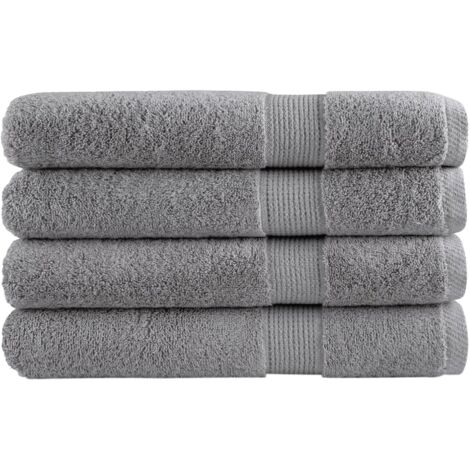 vidaXL Asciugamani Premium SOLUND 4 pz Grigi 100x200cm 600gsm