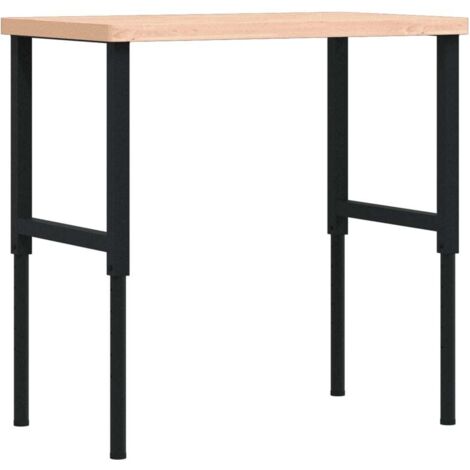 vidaXL Banco Lavoro 100x60x(73-99,5) cm Legno di Faggio Rettangolare
