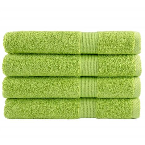 vidaXL Asciugamani Premium SOLUND 4 pz Verdi 100x200 cm 600 g/m²