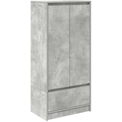 vidaXL Armadio con Cassetto Grigio Cemento 55,5x34x119,5 cm Truciolato