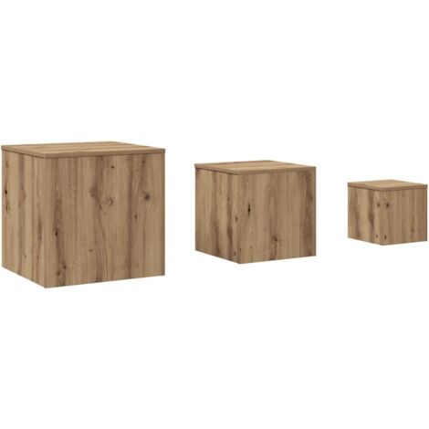 vidaXL Tavolini 3 pz Legno Antico in Legno Multistrato