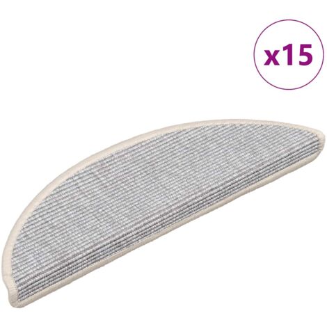 vidaXL Tappeti Autoadesivi per Scale 15 pz 56x17x3 cm Argento