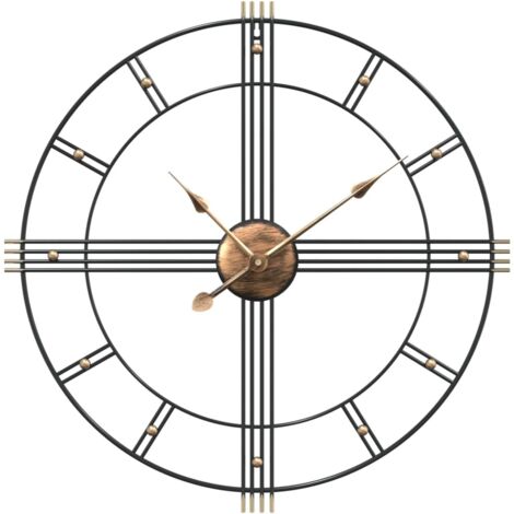 vidaXL Orologio da Parete Nero Ø60 cm in Ferro (1/5)