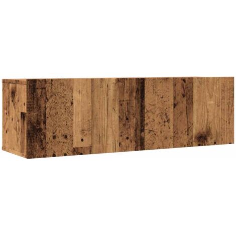 vidaXL Mobili TV a Parete 2pz Legno Antico 100x30x30 cm
